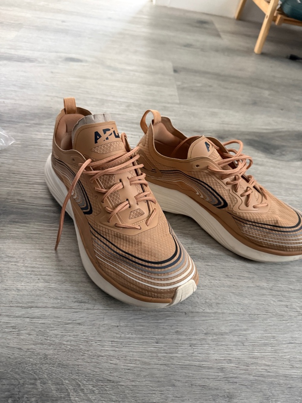 APL Women's Tan and Black Layered-Stripe Sneakers